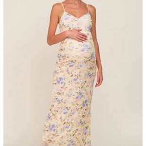 Yellow floral print mesh dress by Pinkblush size medium